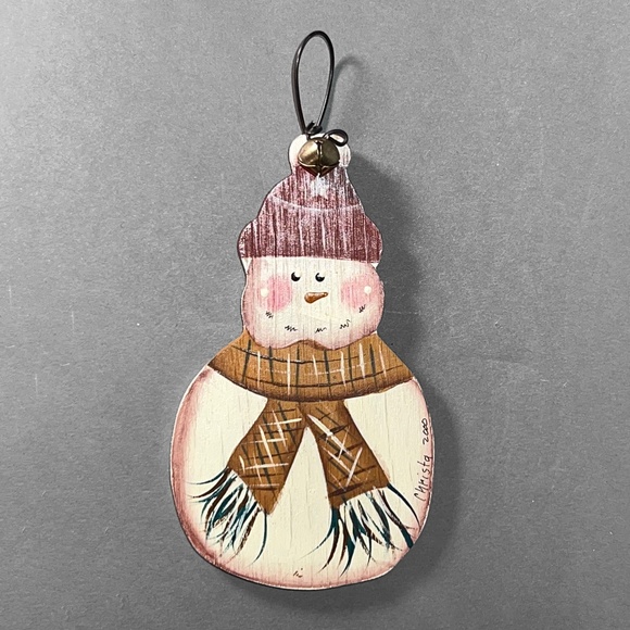 Vintage Rustic Snowman Ornament - Picture 1 of 3